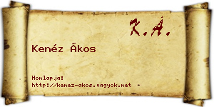 Kenéz Ákos névjegykártya