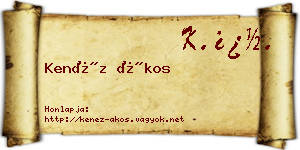 Kenéz Ákos névjegykártya