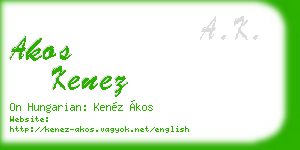 akos kenez business card